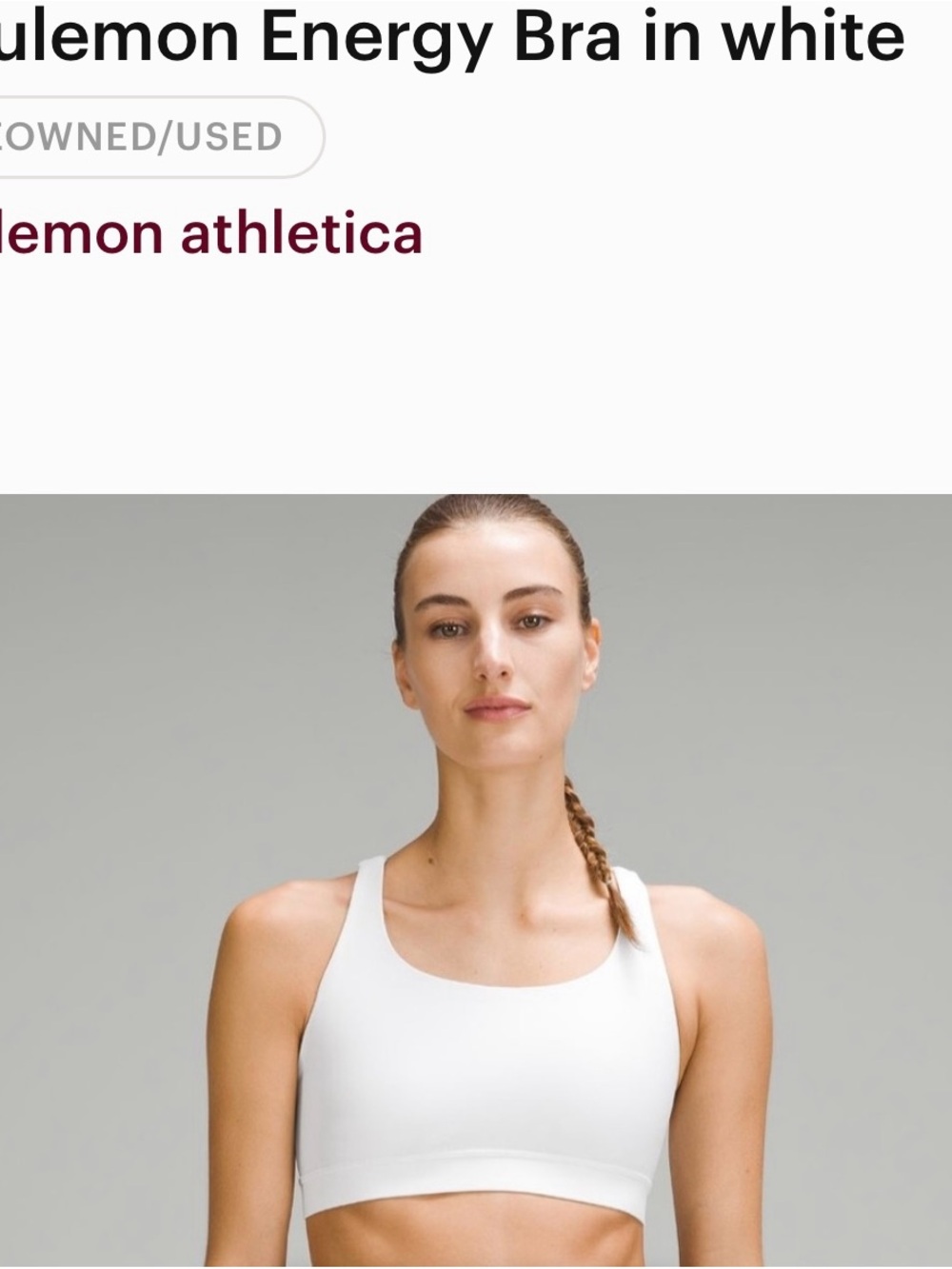 lululemon athletica White Sports Bra — Minimal Racerback